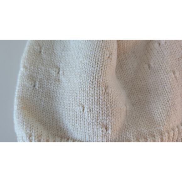 Molly Goddard Cream One Size Wool Lace Hole Beanie NEW! - Picture 4 of 4